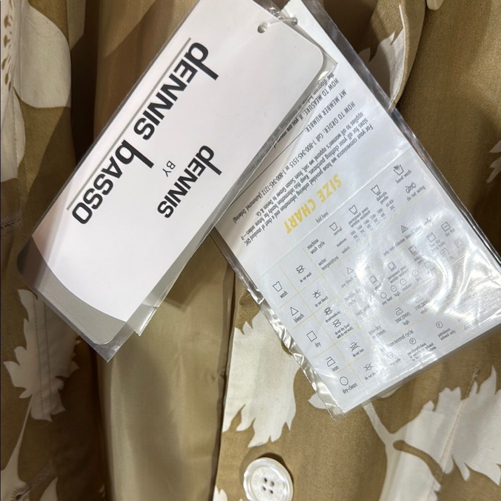 Dennis Basso Tan and White Blazer Lightweight Suit Jacket - Picture 5 of 12